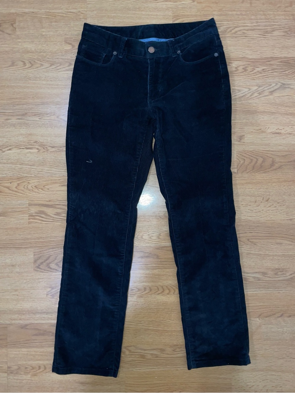 L.L. Bean Women's Black Corduroy Straight-Leg Pants
